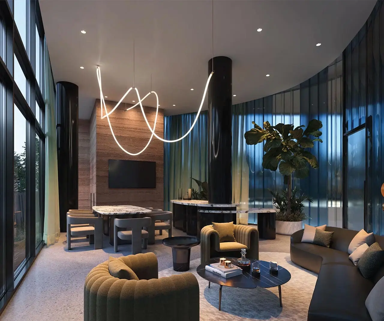 North Oak Tower 3-Dining lounge-Oakville (1)